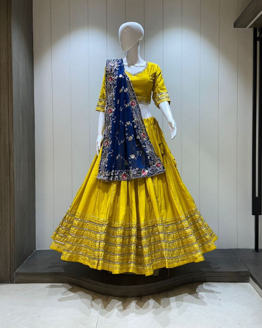 Chandrakala – Premium Roman Silk Chaniya Choli with Heavy Vintage Dupatta