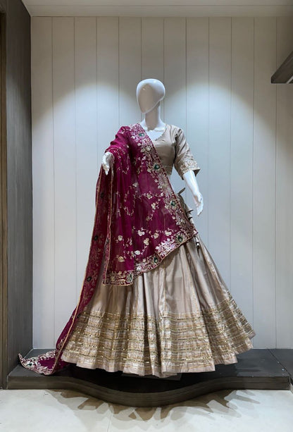 Chandrakala – Premium Roman Silk Chaniya Choli with Heavy Vintage Dupatta