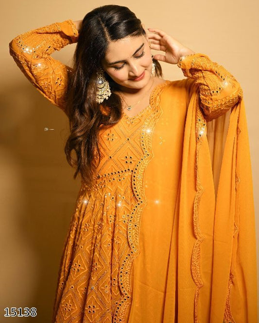 Designer Anarkali Suit Set – Heavy Embroidered Party Wear
