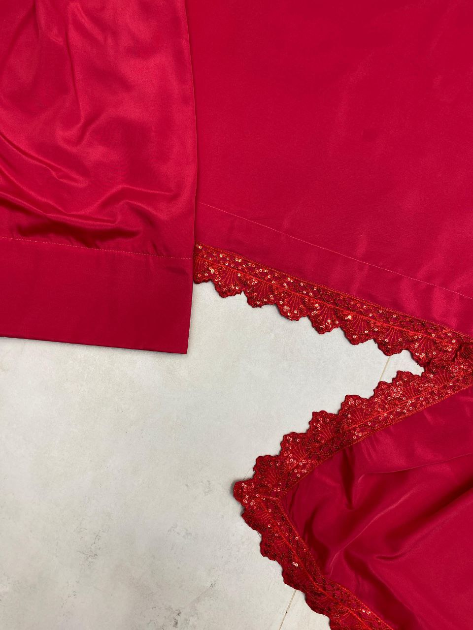 Designer Farsi Salwar Suit in French Crape with Sequin Embroidery | Dupatta Set