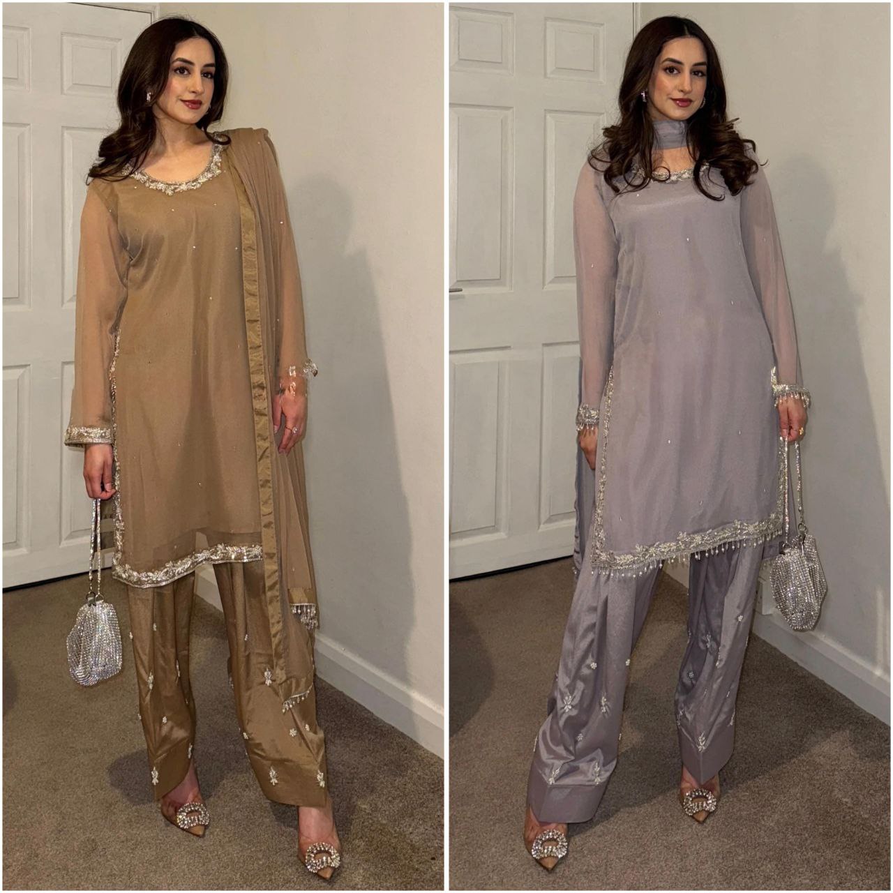 Designer Faux Georgette Embroidered Top-Farshi Pant Dupatta Set | Party Wear Ethnic Suit for Women