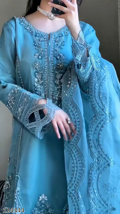 Designer Georgette Suit with Sequence Embroidery & Cut Work