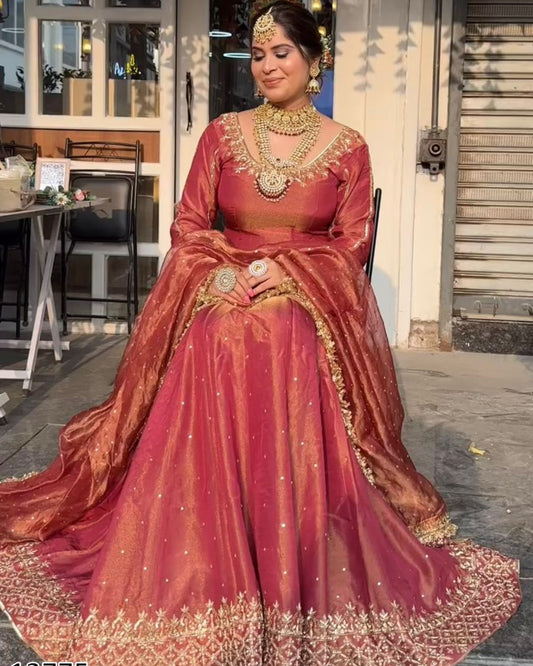 Karwa Chauth Special Dress: Designer Heavy Embroidered Sequence Work Lehenga Set with Dupatta