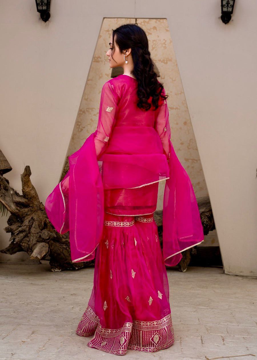 Diamond Georgette Partywear Palazzo Set with Dupatta | Sequin Embroidery | Fully Stitched