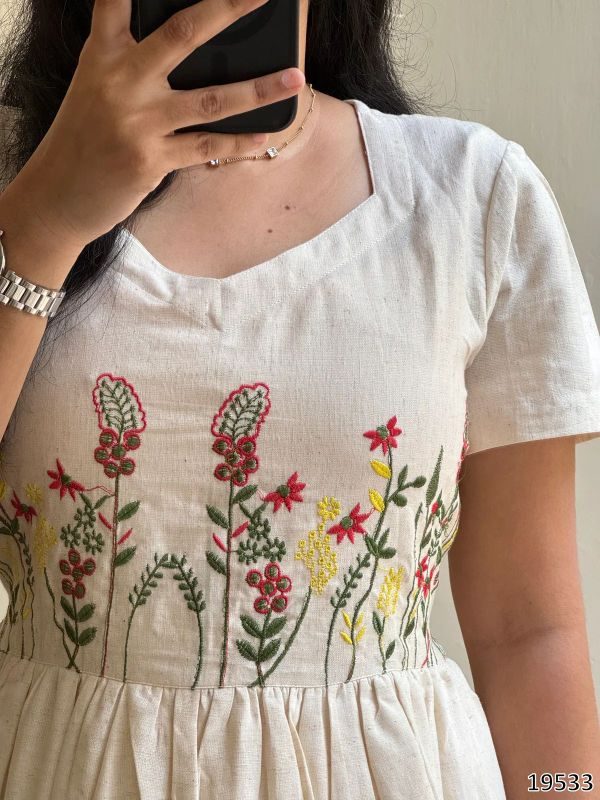 Elegant Cora Cotton Embroidered Top – Party Wear
