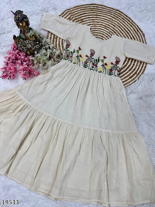 Elegant Cora Cotton Embroidered Top – Party Wear
