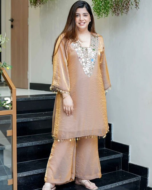 Exclusive Fendy Plazzo Set with Mirror & Embroidery Work