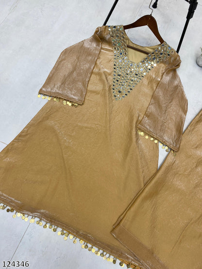 Exclusive Fendy Plazzo Set with Mirror & Embroidery Work