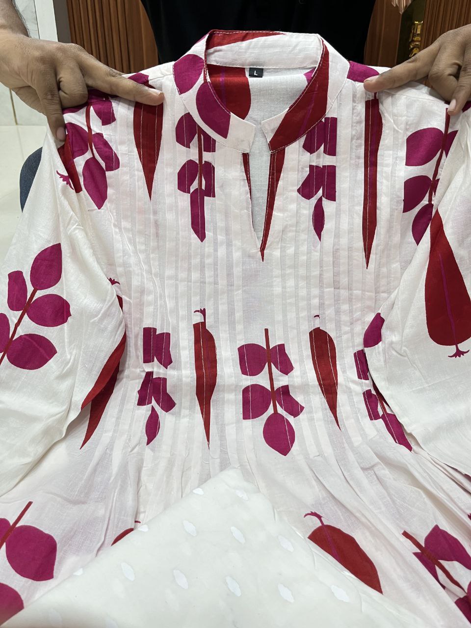 Hand Block Printed Mul Cotton Kurta Set with Pintucks | Side Pocket Kurti & Bottom Set | Summer Special