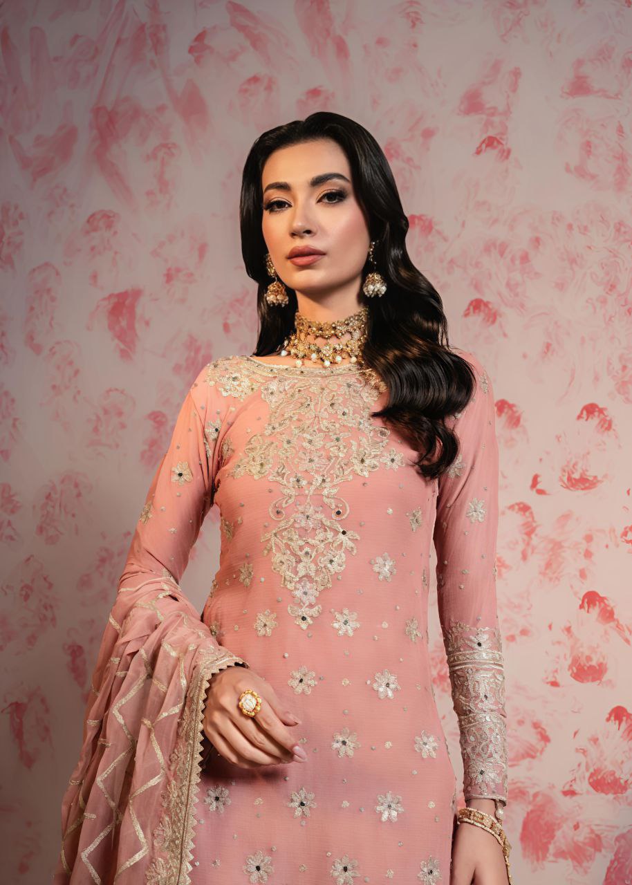 Heavy Georgette Embroidered Sharara Suit Set with Dupatta | Fully Stitched