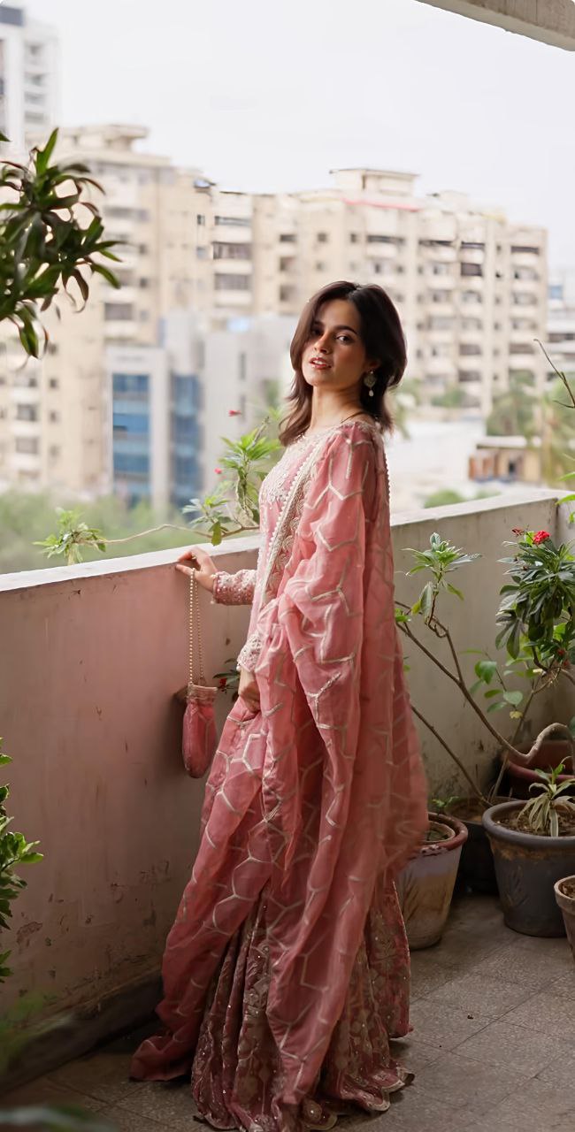 Heavy Georgette Embroidered Sharara Suit Set with Dupatta | Fully Stitched