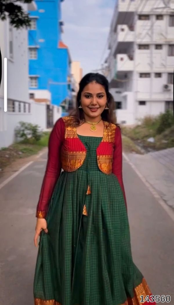 Jequard Silk Heavy Gown with Jacket (Koti) Set