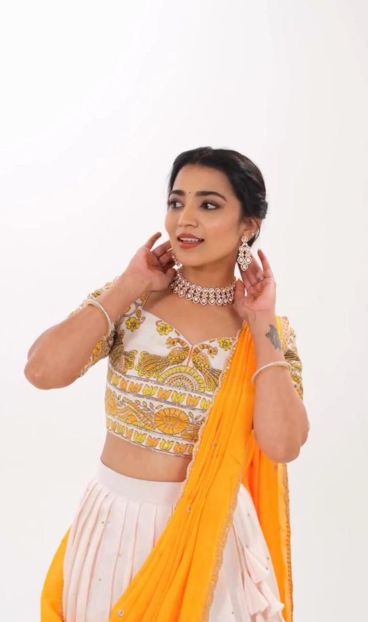 Kalamkari Cotton Lehenga Choli Set with Embroidered Georgette Dupatta – Fully Stitched