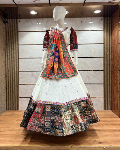 Luxurious Silk Cotton Lehenga Set With Premium Pakistani-Style Dupatta
