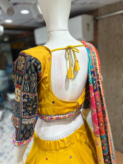 Luxurious Silk Cotton Lehenga Set With Premium Pakistani-Style Dupatta