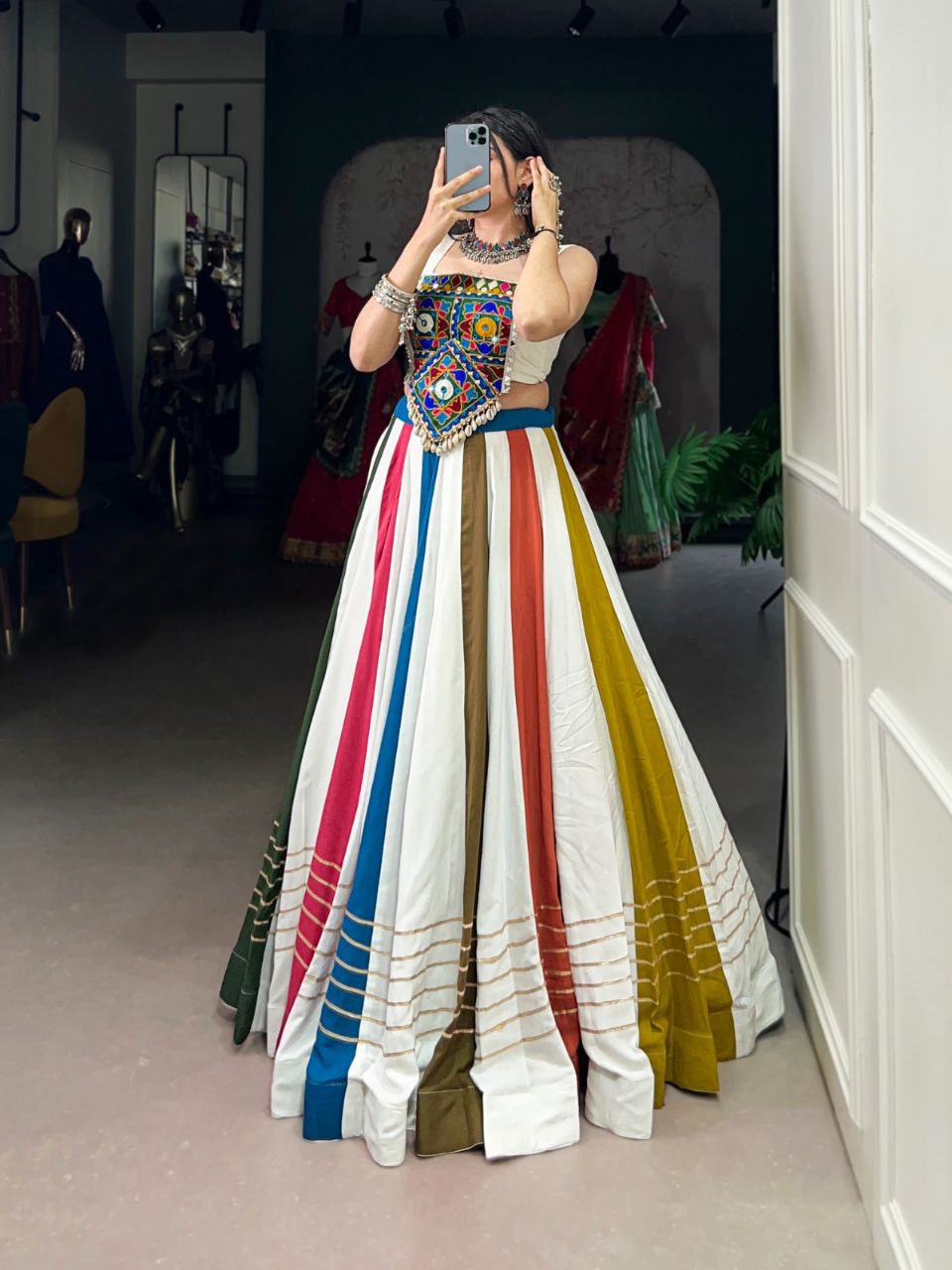 Lehenga Choli set Ideal for Mehendi, Garba Nights, and Festive Celebrations