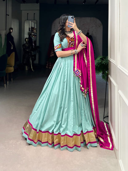 Navratri 2025 Rayon Lehenga Choli Set | Mirror & Lace Work