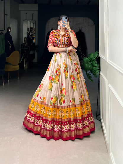 Navratri 2025 Special Edition | Tussar Silk Printed Lehenga Choli Set