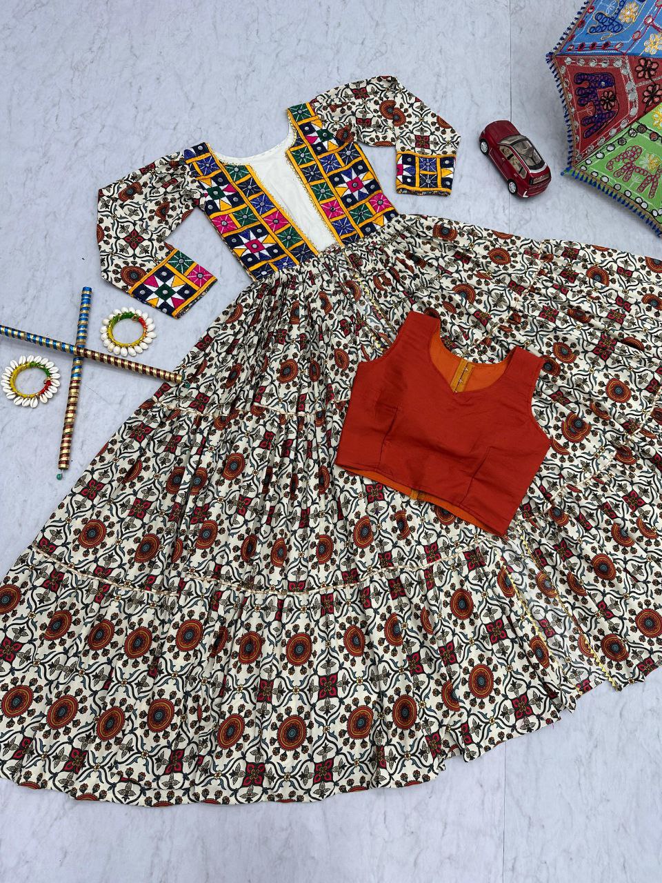 Navratri 2025 Special Lehenga Choli Set with Shrug | 6 Meter Flair