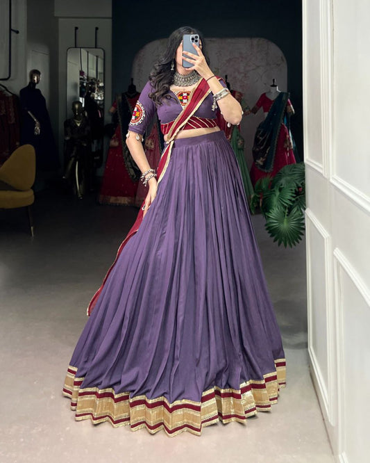 Navratri Collection 2025 | 6 Meter Flare Lehenga Set in Pure Rayon with Mirror Work