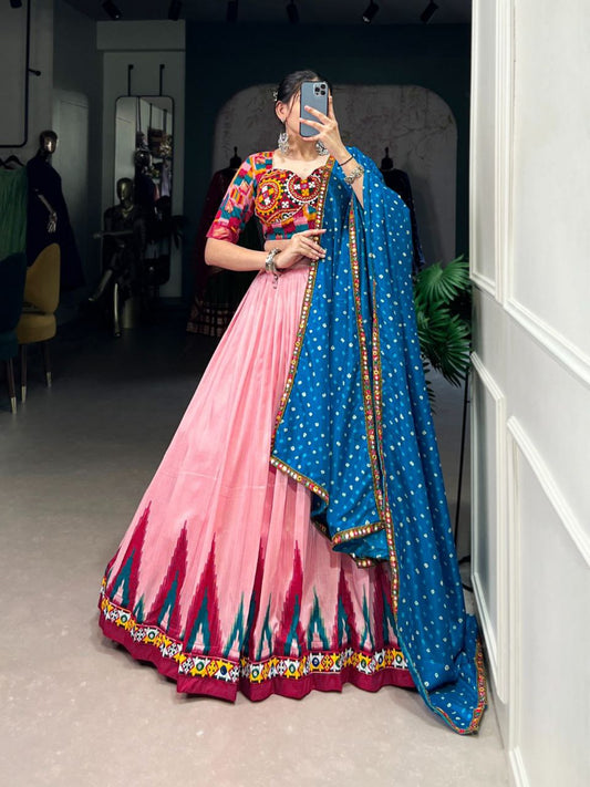 Navratri Collection 2025 | Dola Silk Mirror Work Lehenga Set