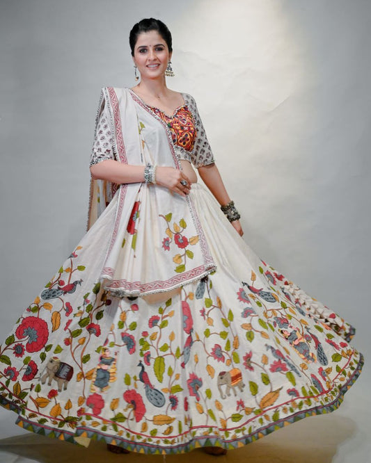 Traditional Gamathi and Real Mirror Work Navratri Special Lehenga Choli set