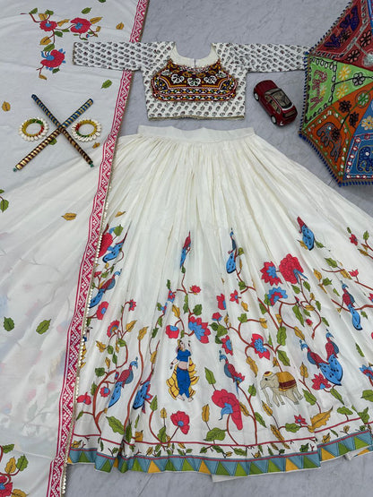 Traditional Gamathi and Real Mirror Work Navratri Special Lehenga Choli set