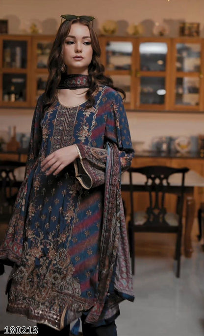 New Designer Heavy Tabby Satin Pakistani Suit – Fancy Digital Print with Plazzo