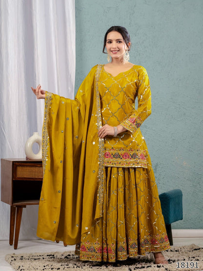 Premium Quality Karwa & Diwali Festive Special Sharara Palazzo Dress