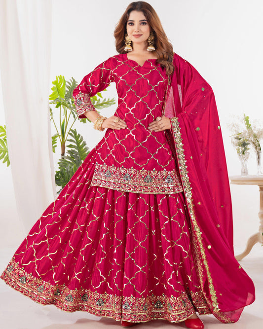 Premium Quality Karwa & Diwali Festive Special Sharara Palazzo Dress