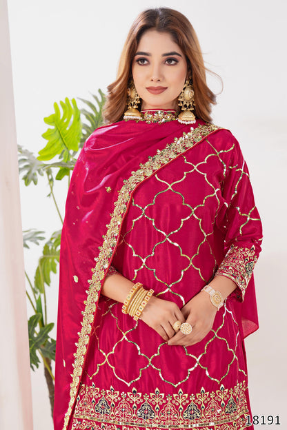 Premium Quality Karwa & Diwali Festive Special Sharara Palazzo Dress