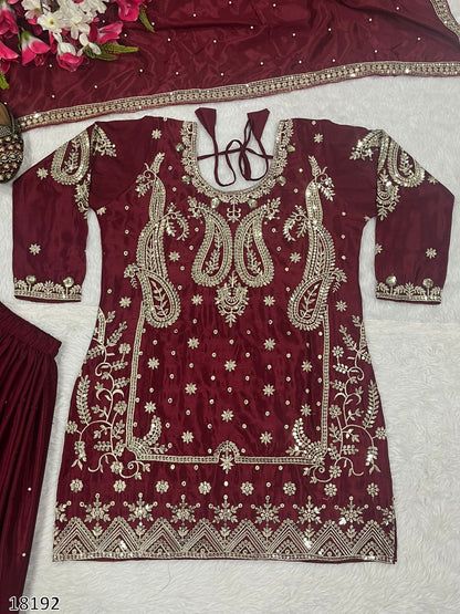 Karwa Chauth Special Dress: New Designer Party Wear Top with Sharara Palazzo & Dupatta