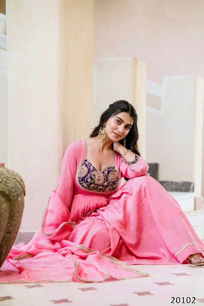 New Launch Designer Party Wear Gown Set with Dupatta & Pant