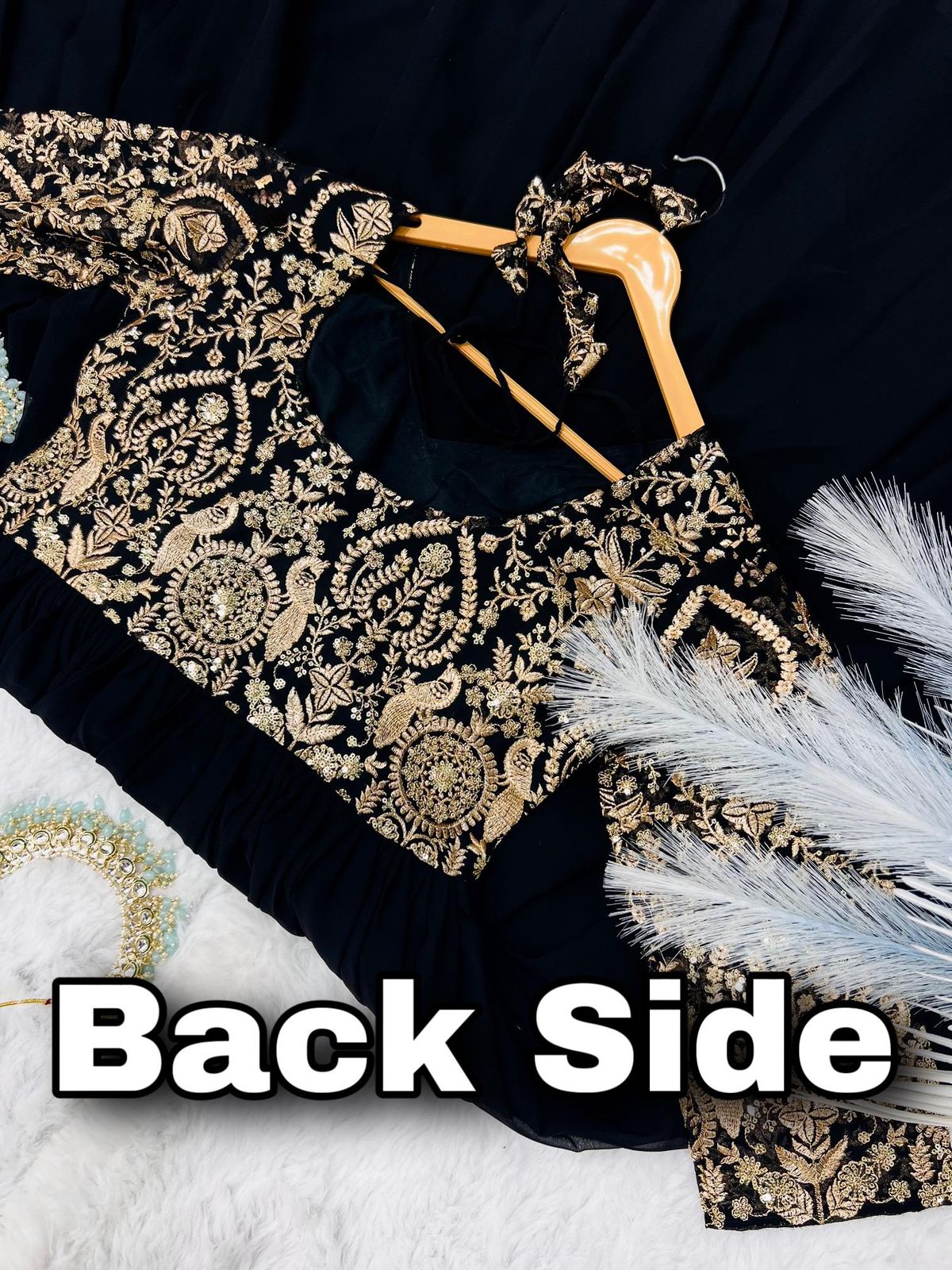 Designer Faux Georgette Gown | Embroidered Party Wear with Dupatta