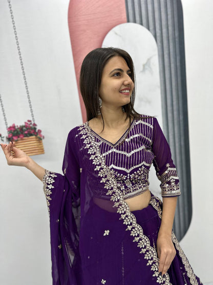 Premium Embroidered Lehenga Choli Set | Heavy Fox Georgette