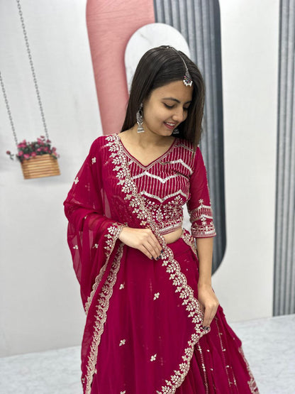Premium Embroidered Lehenga Choli Set | Heavy Fox Georgette
