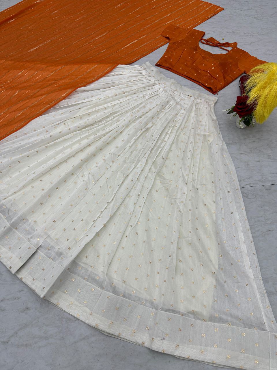Premium Jacquard Silk Lehenga Choli Set – Fully Stitched