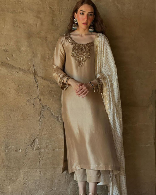 Presenting New Premium Long Kurti-Bottom-Dupatta Set