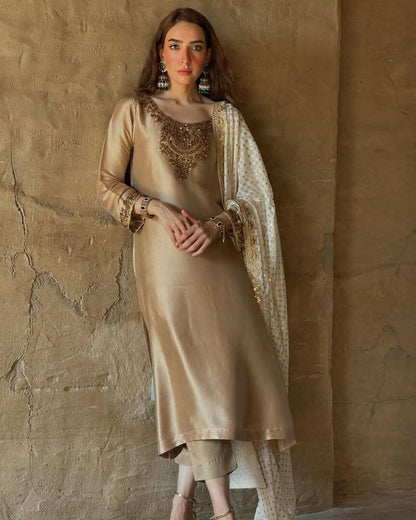 Presenting New Premium Long Kurti-Bottom-Dupatta Set