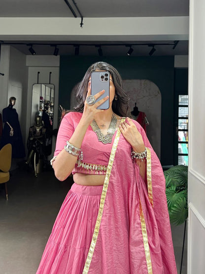 Navratri Collection 2025 : Pure Chanderi Lehenga Set