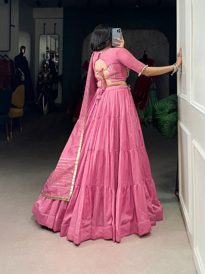 Navratri Collection 2025 : Pure Chanderi Lehenga Set
