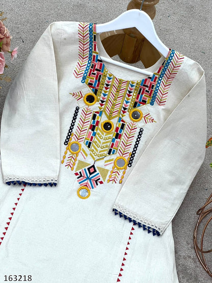 Rakhi Special Premium Designer Co-ord Set  Pure Khadi Cotton with Embroidery