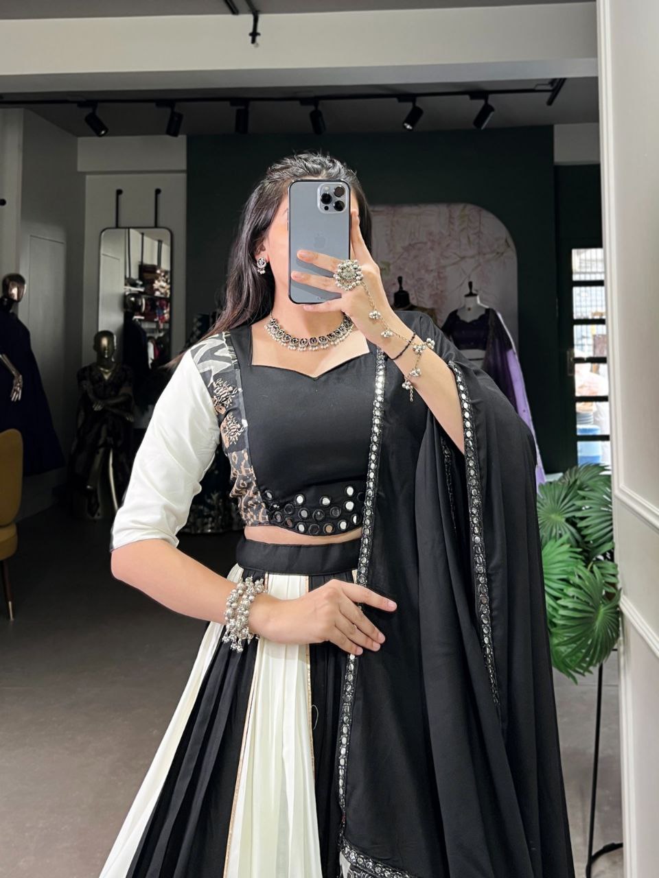 Rayon Mirror Work Lehenga Choli Set with Printed Dupatta – Party Wear 2025