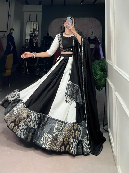 Rayon Mirror Work Lehenga Choli Set with Printed Dupatta – Party Wear 2025