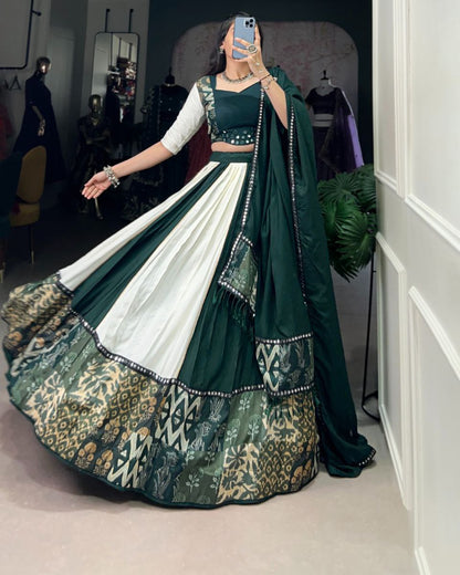 Rayon Mirror Work Lehenga Choli Set with Printed Dupatta – Party Wear 2025