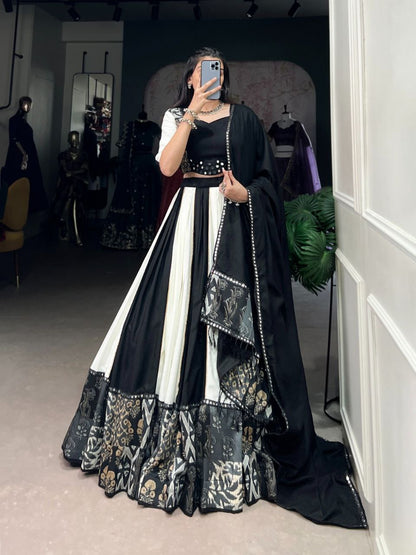 Rayon Mirror Work Lehenga Choli Set with Printed Dupatta – Party Wear 2025