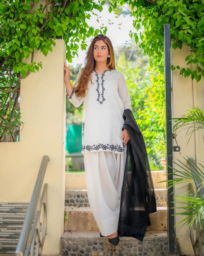 Roman Silk Farsi Salwar Suit with Organza Dupatta | Designer Wear