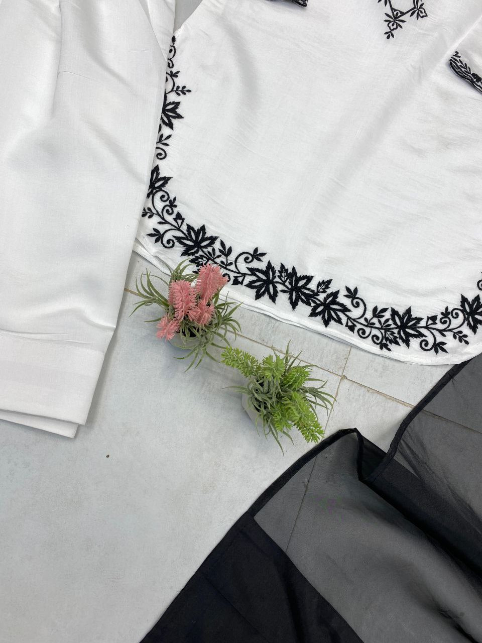 Roman Silk Farsi Salwar Suit with Organza Dupatta | Designer Wear