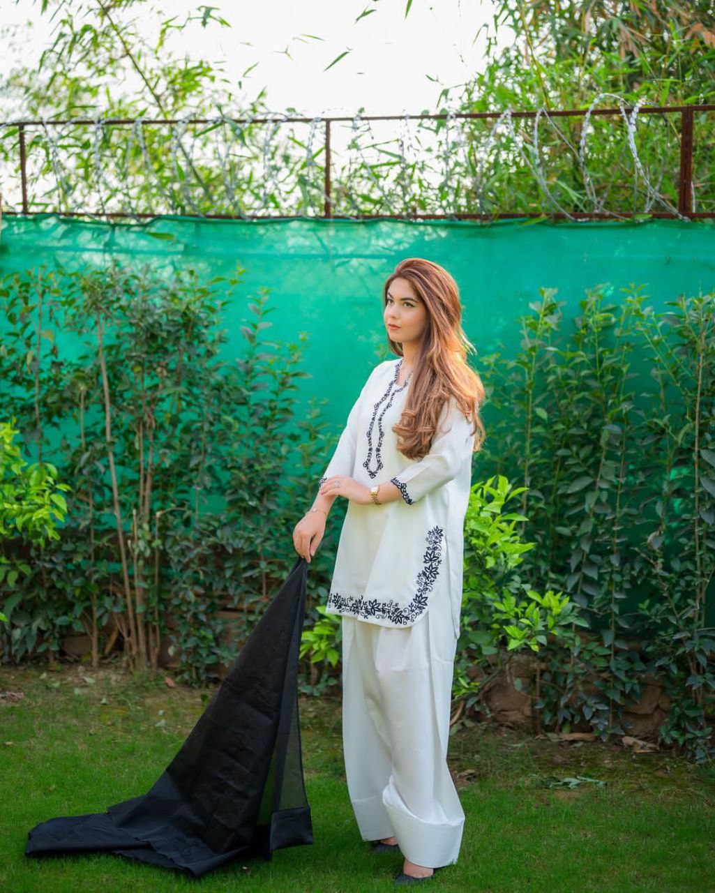 Roman Silk Farsi Salwar Suit with Organza Dupatta | Designer Wear