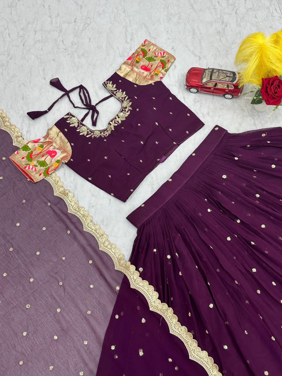 Special Lehenga Choli Set | Embroidered Georgette with Dupatta | Fully Stitched